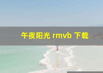 午夜阳光 rmvb 下载